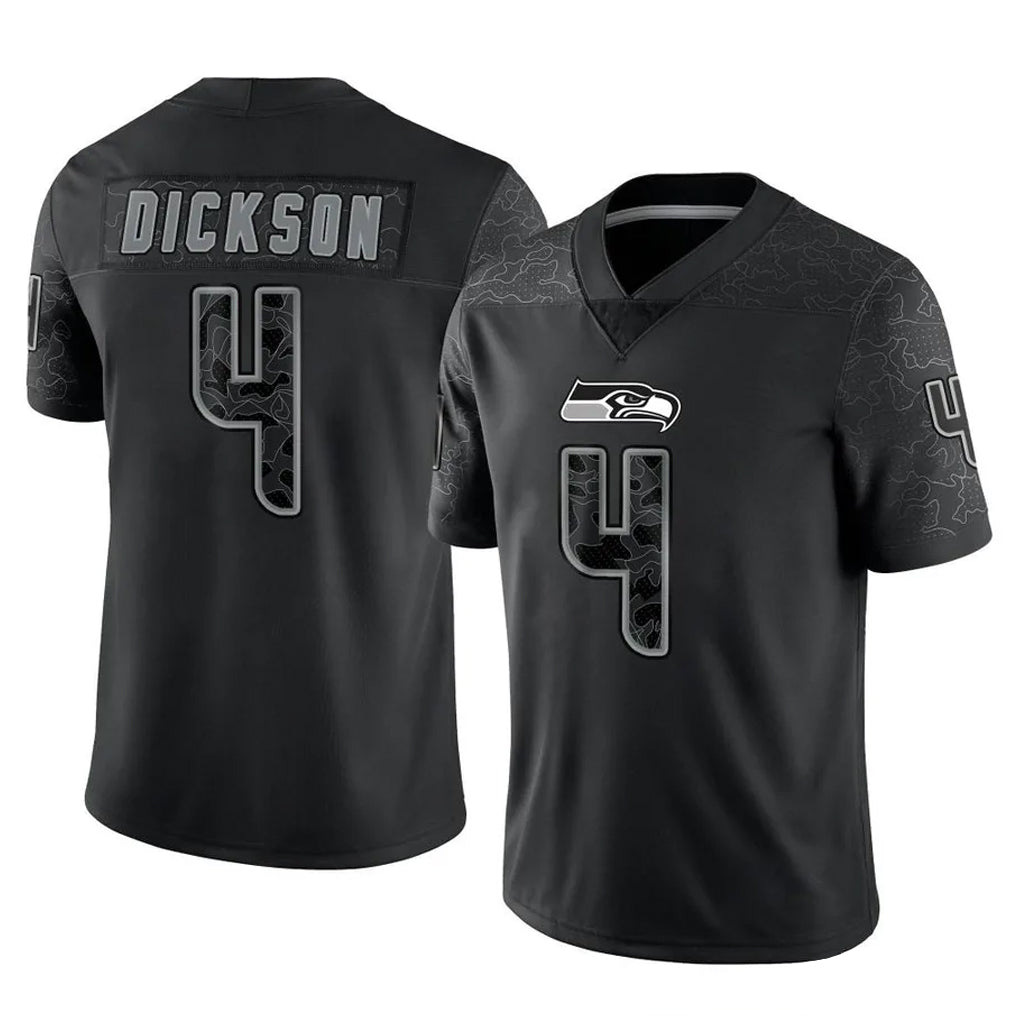 Jdoa S.Seahawks #4 Michael Dickson Player Black Limited Reflective Home Game Stitched Jerseys