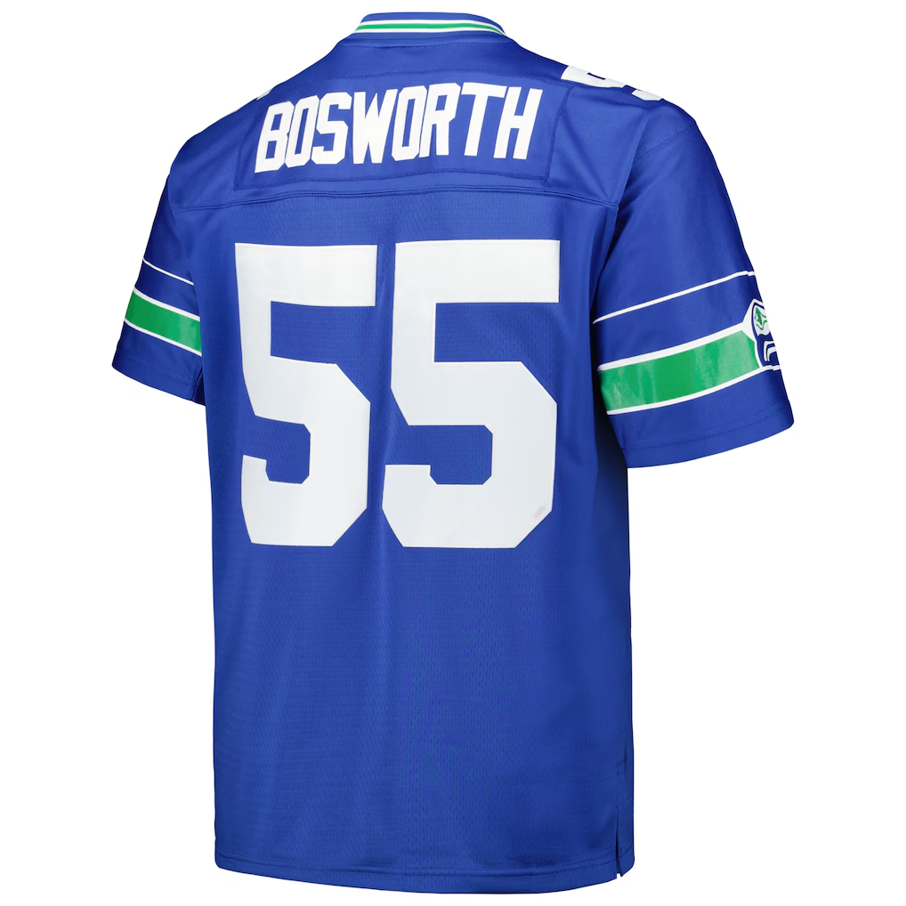 Jdoa S.Seahawks #55 Brian Bosworth Mitchell & Ness Royal Big & Tall 1987 Legacy Retired Player Stitched Puhic Jersey