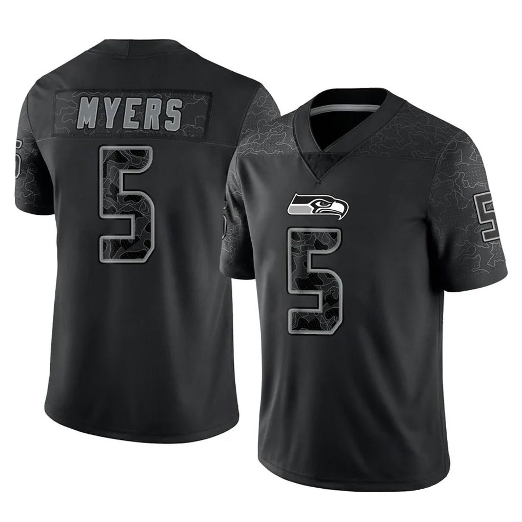 Jdoa S.Seahawks #5 Jason Myers Player Black Limited Reflective Home Game Stitched Jerseys