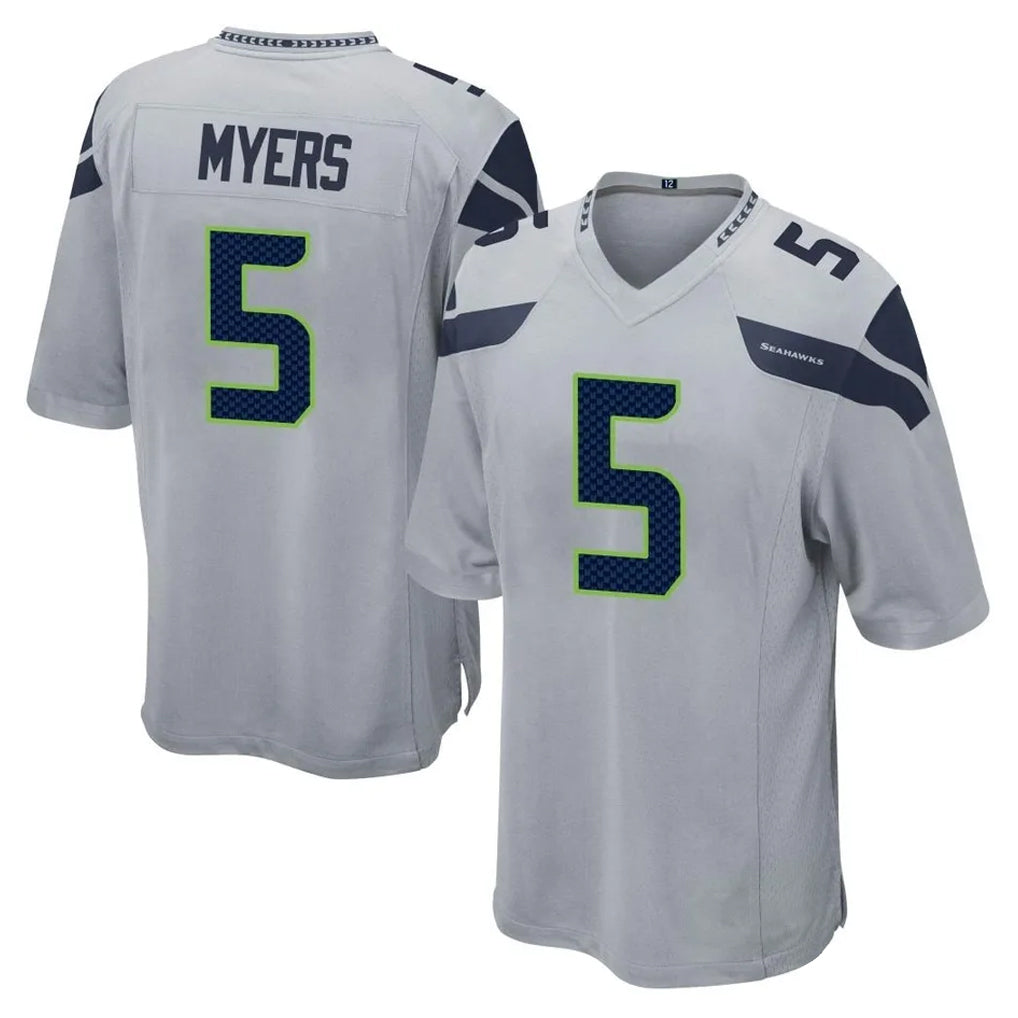 Jdoa S.Seahawks #5 Jason Myers Player Gray Home Game Stitched Jerseys
