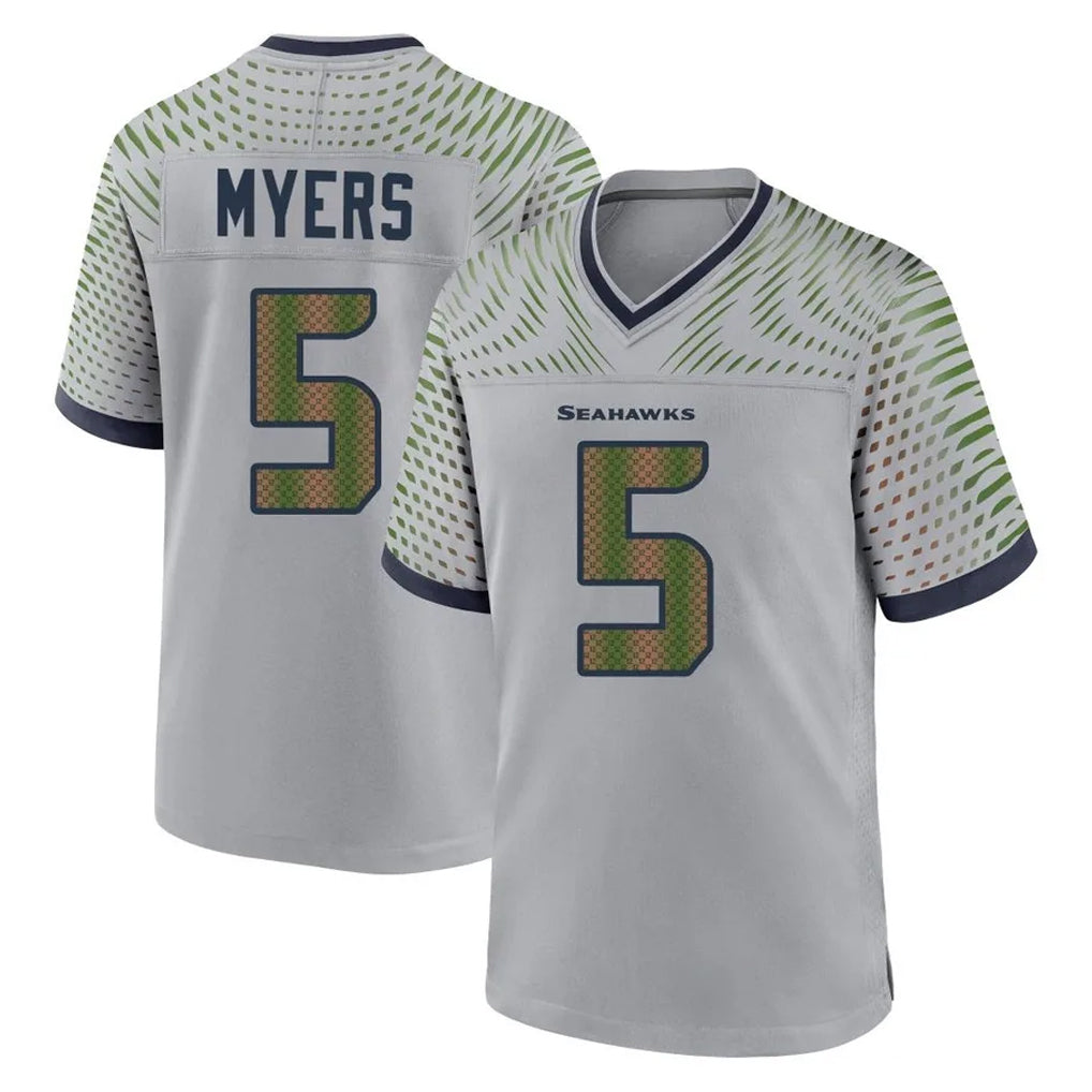 Jdoa S.Seahawks #5 Jason Myers Player Grey 2025 Rivalries Collection Home Game Stitched Jerseys