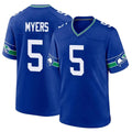Jdoa S.Seahawks #5 Jason Myers Player Royal Throwback Home Game Stitched Jerseys
