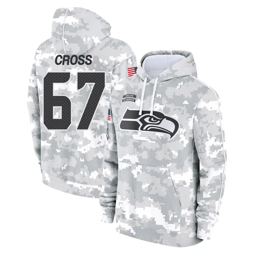 Jdoa S.Seahawks #67 Charles Cross Player Arctic Camo Limited Salute to Service Pullover Hoodies Game Stitched Jerseys