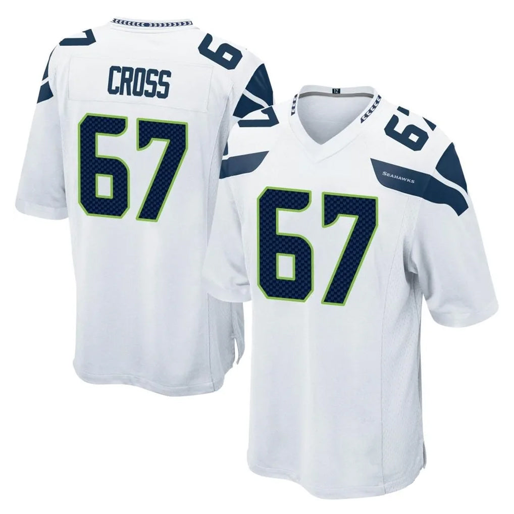Jdoa S.Seahawks #67 Charles Cross Player White Home Game Stitched Jerseys