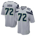 Jdoa S.Seahawks #72 Abraham Lucas Player Gray Home Game Stitched Jerseys
