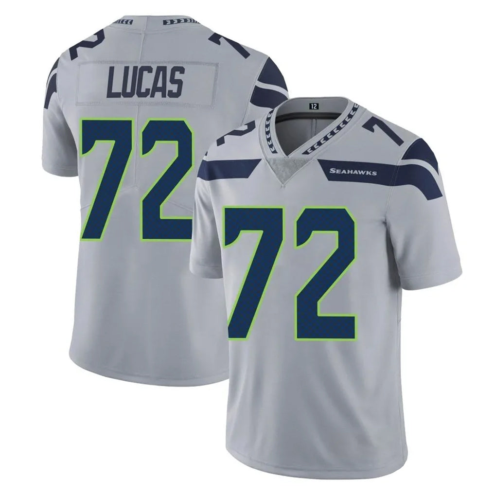 Jdoa S.Seahawks #72 Abraham Lucas Player Gray Limited Vapor Untouchable Home Game Stitched Jerseys