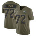 Jdoa S.Seahawks #72 Abraham Lucas Player Olive 2025 Salute To Service Limited Home Game Stitched Jerseys