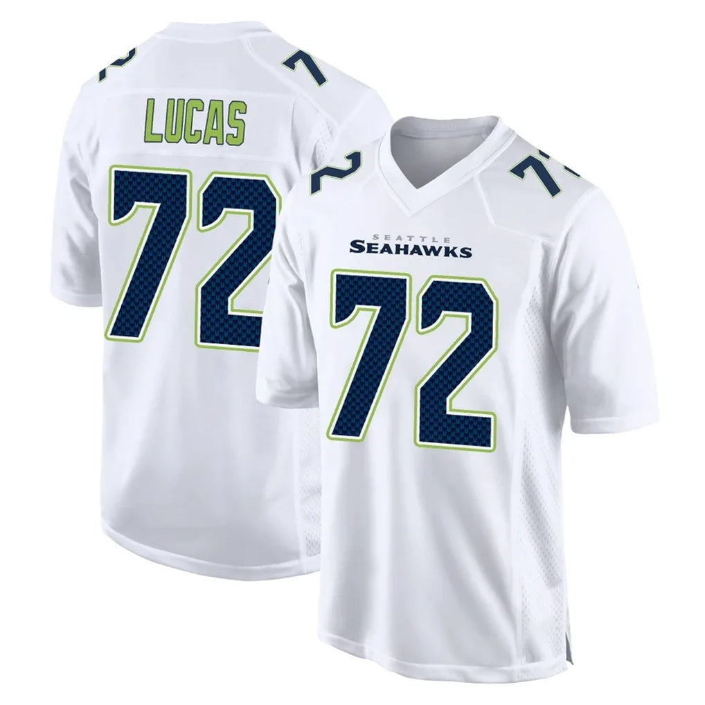 Jdoa S.Seahawks #72 Abraham Lucas Player White Tundra Fashion Home Game Stitched Jerseys