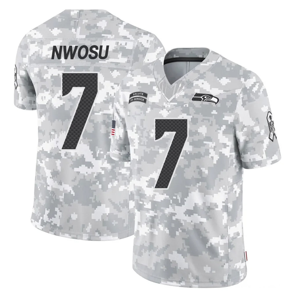 Jdoa S.Seahawks #7 Uchenna Nwosu Player Arctic Camo Limited Salute To Service Home Game Stitched Jerseys