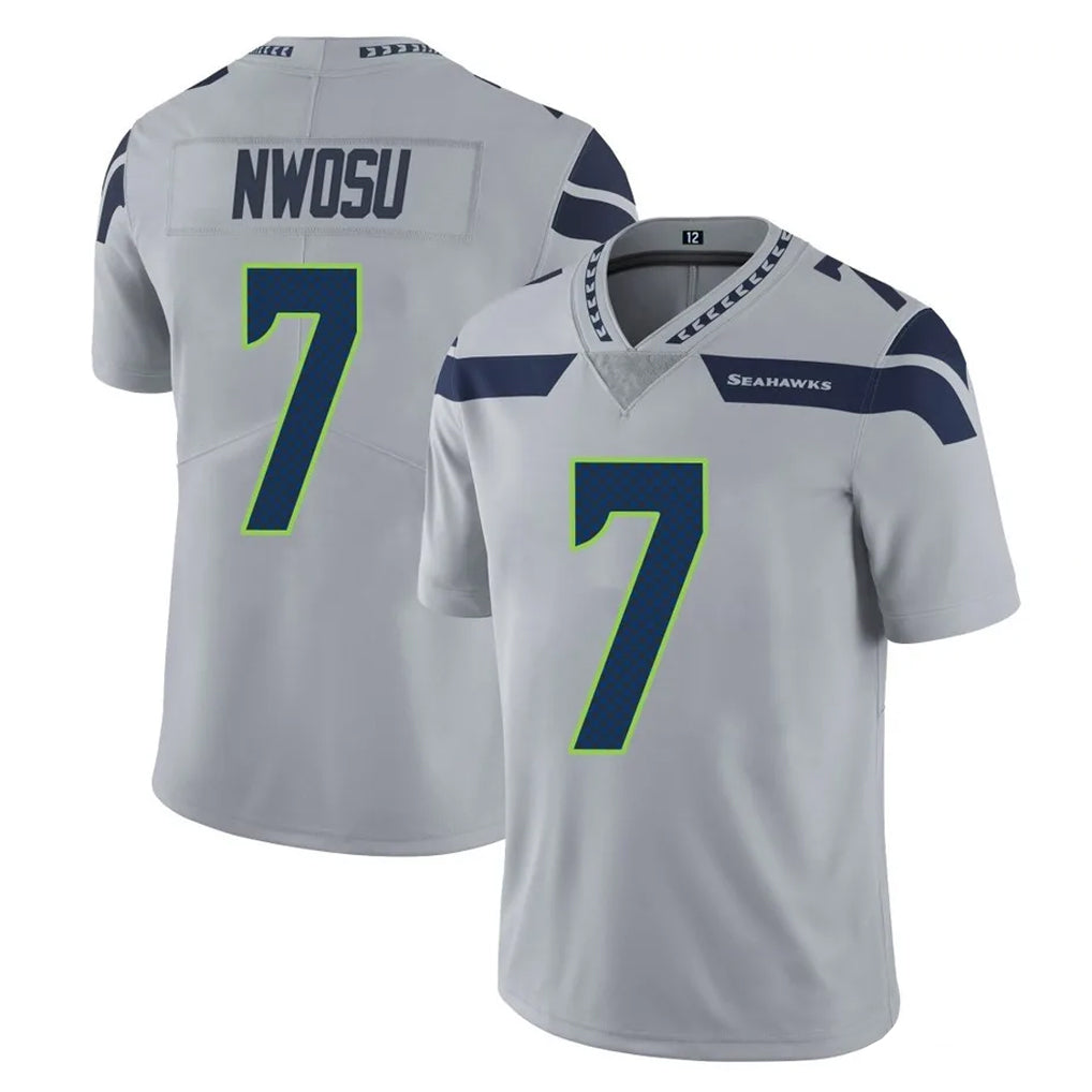 Jdoa S.Seahawks #7 Uchenna Nwosu Player Gray Limited Vapor Untouchable Home Game Stitched Jerseys