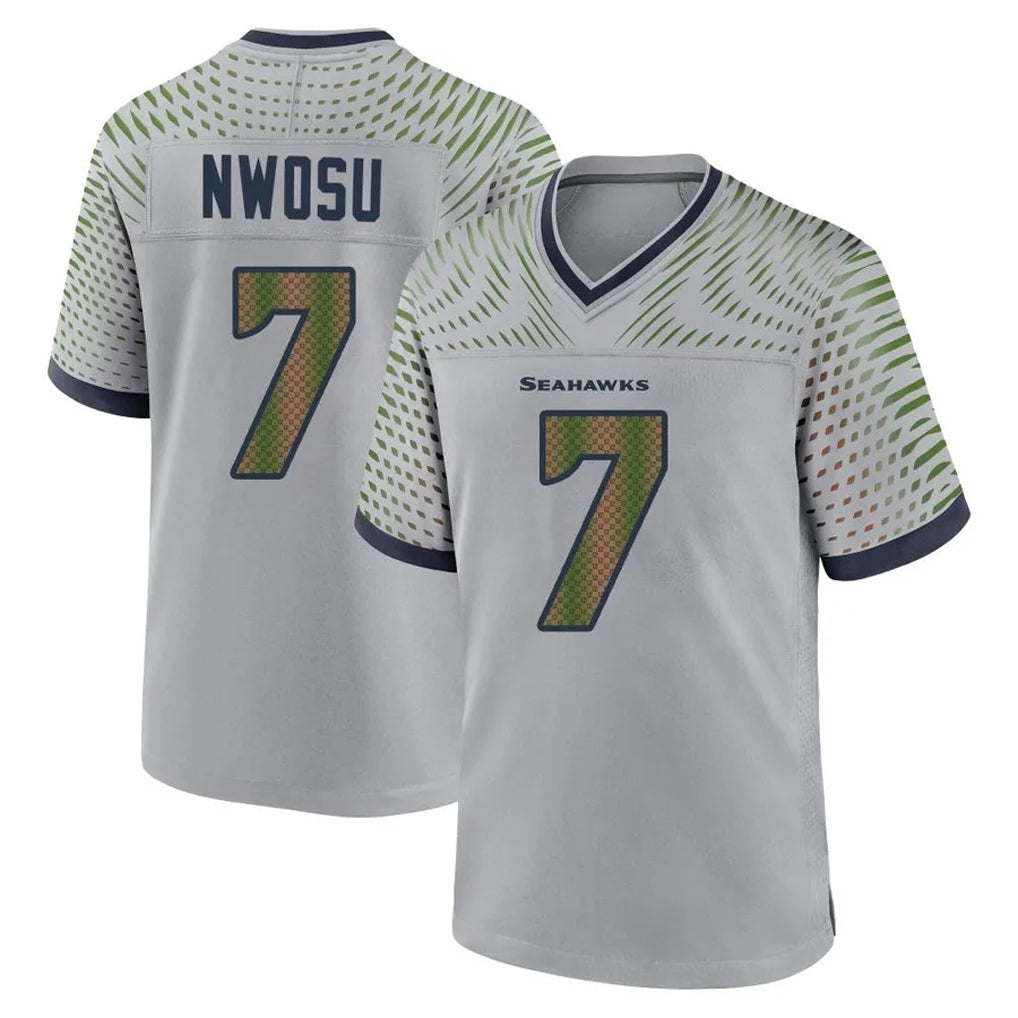 Jdoa S.Seahawks #7 Uchenna Nwosu Player Grey 2025 Rivalries Collection Home Game Stitched Jerseys