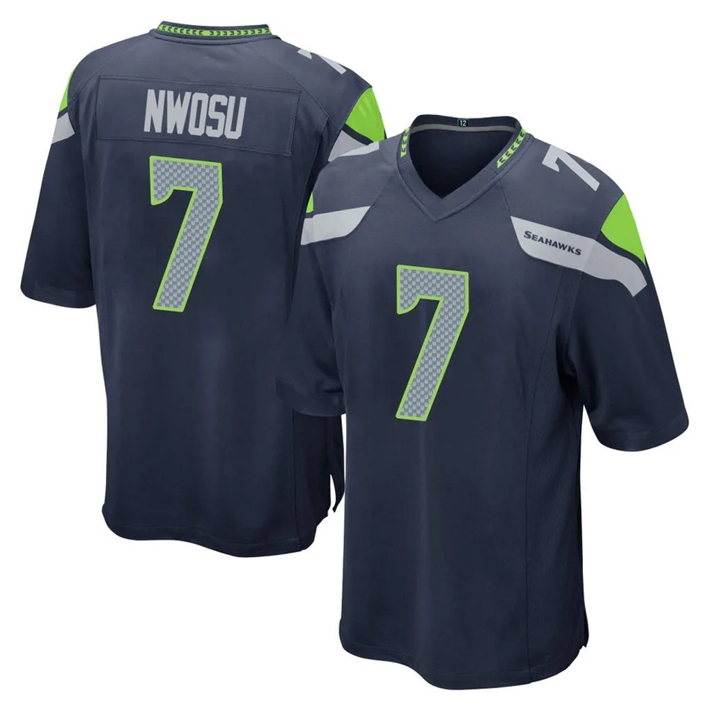 Jdoa S.Seahawks #7 Uchenna Nwosu Player Navy Home Game Stitched Jerseys