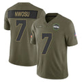 Jdoa S.Seahawks #7 Uchenna Nwosu Player Olive 2025 Salute To Service Limited Home Game Stitched Jerseys