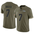 Jdoa S.Seahawks #7 Uchenna Nwosu Player Olive Limited Salute To Service Home Game Stitched Jerseys