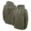 Jdoa S.Seahawks #7 Uchenna Nwosu Player Olive Salute to Service Pullover Hoodies Limited Stitched Jerseys