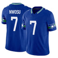 Jdoa S.Seahawks #7 Uchenna Nwosu Player Royal Limited Throwback Vapor F.U.S.E. Home Game Stitched Jerseys