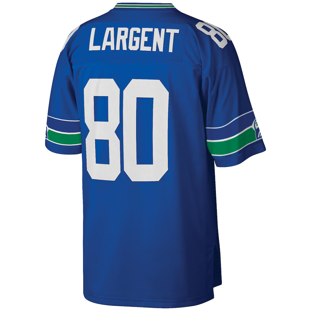 Jdoa S.Seahawks #80 Steve Largent Mitchell & Ness Royal Big & Tall 1985 Retired Player Replica Jersey