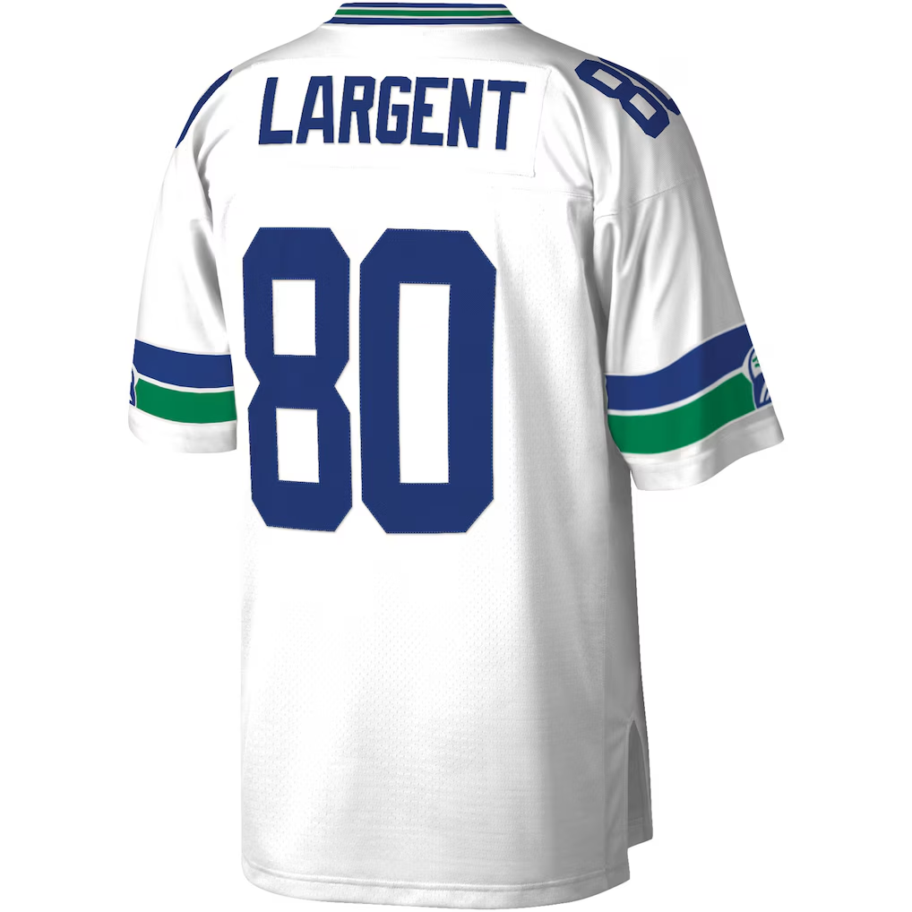 Jdoa S.Seahawks #80 Steve Largent Mitchell & Ness White Legacy Replica Jersey