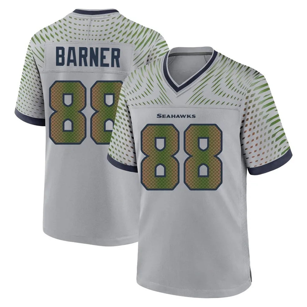 Jdoa S.Seahawks #88 AJ Barner Player Grey 2025 Rivalries Collection Home Game Stitched Jerseys