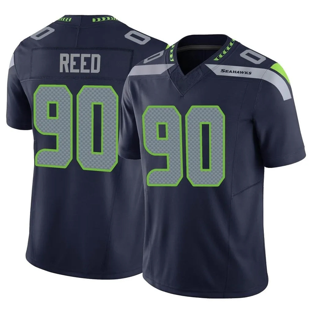 Jdoa S.Seahawks #90 Jarran Reed Player Navy Limited Vapor F.U.S.E. Home Game Stitched Jerseys