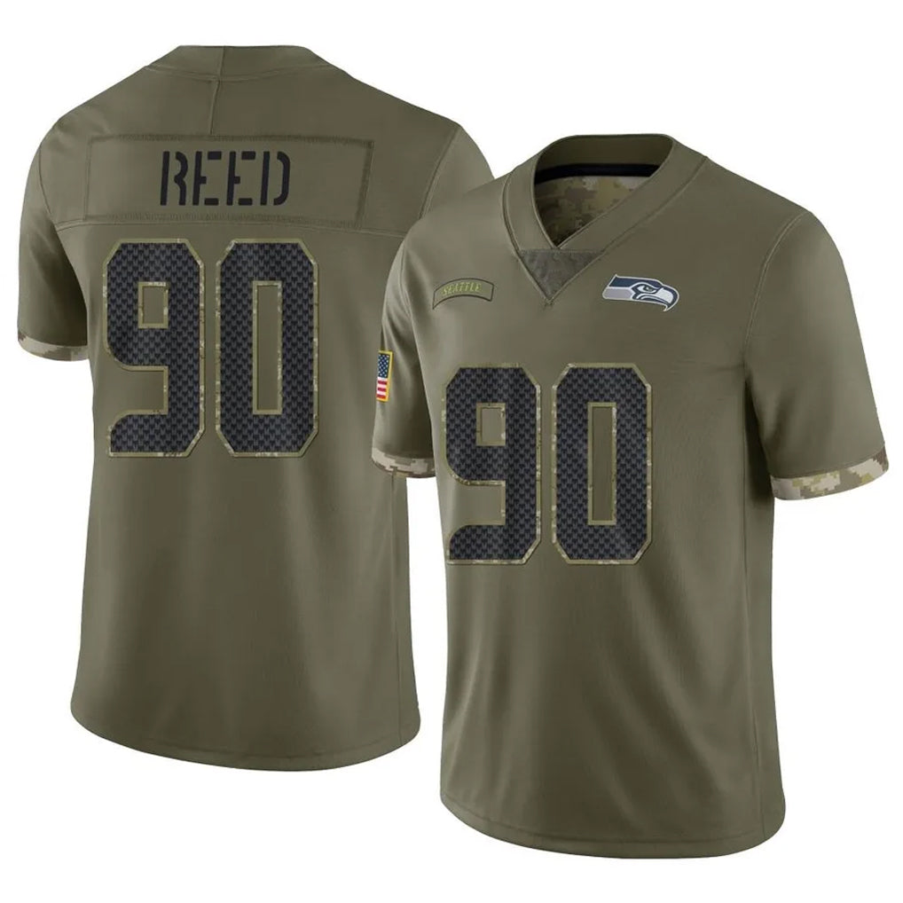 Jdoa S.Seahawks #90 Jarran Reed Player Olive Limited Salute To Service Home Game Stitched Jerseys