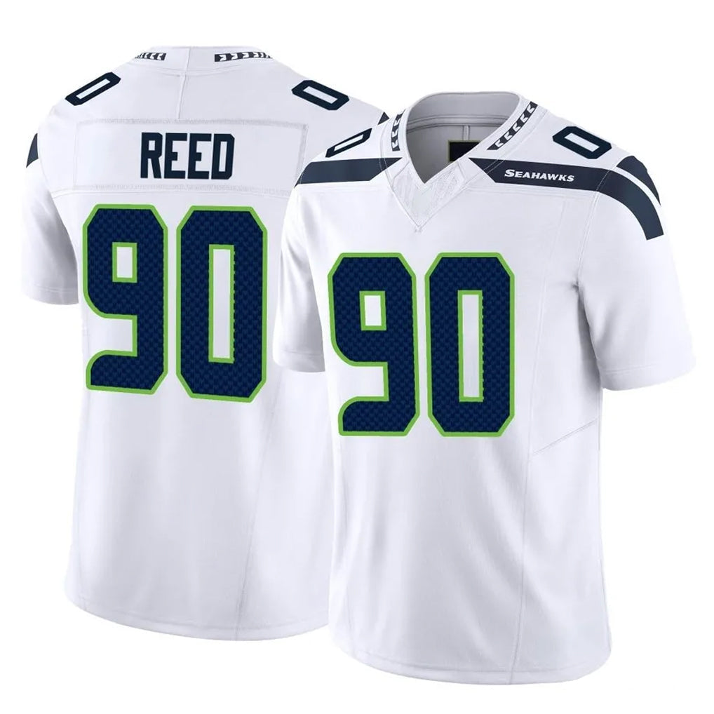 Jdoa S.Seahawks #90 Jarran Reed Player White Limited Vapor F.U.S.E. Home Game Stitched Jerseys