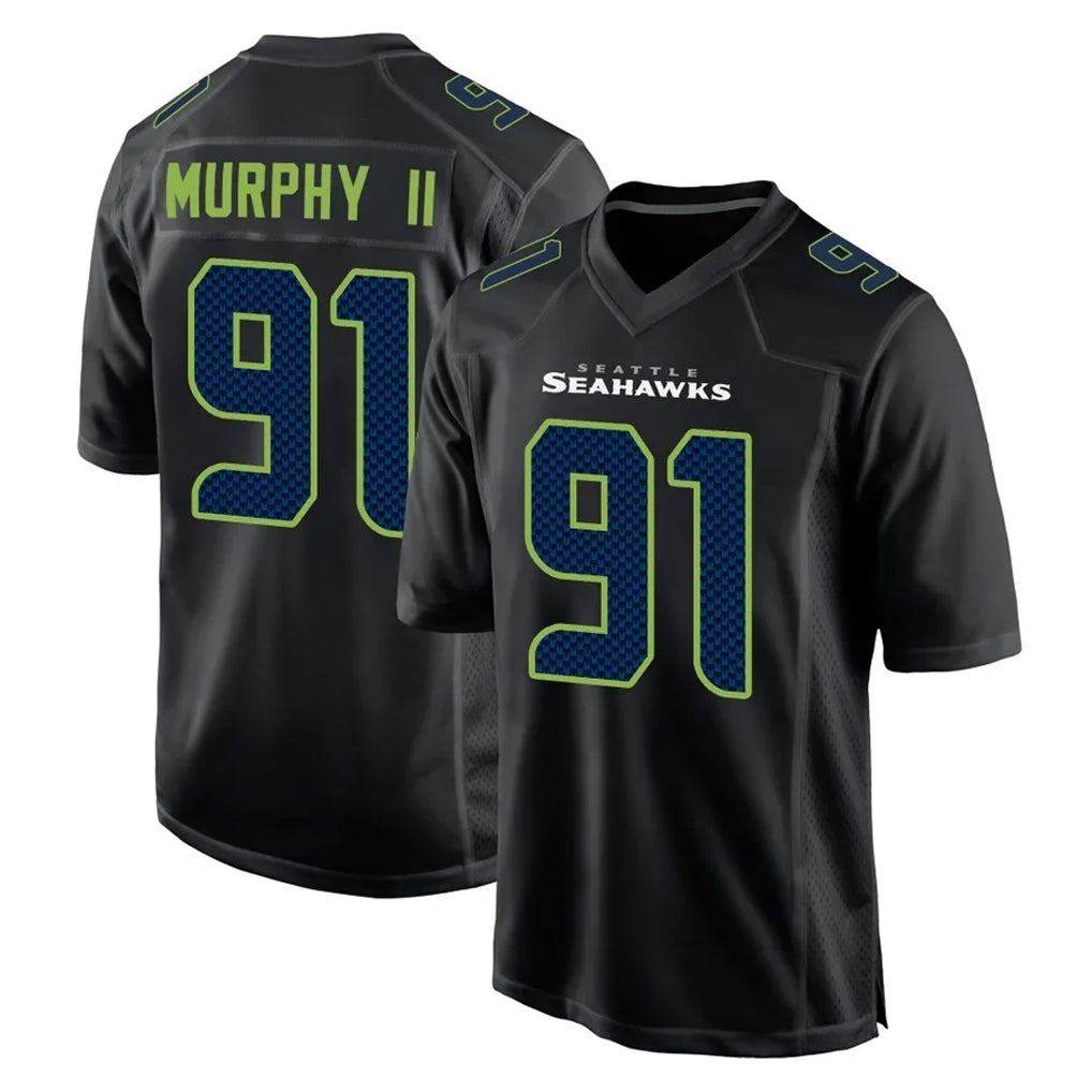 Jdoa S.Seahawks #91 Byron Murphy II Player Black Limited Fashion Home Game Stitched Jerseys