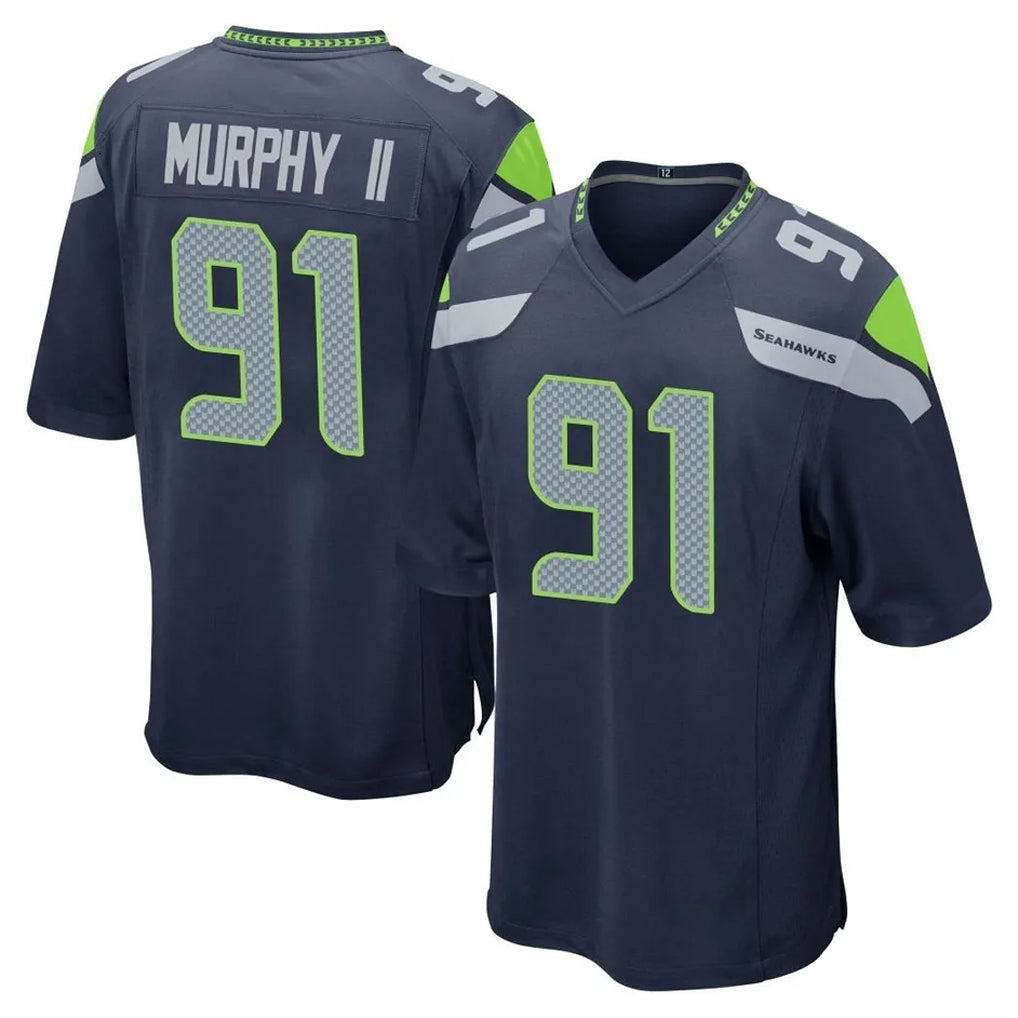 Jdoa S.Seahawks #91 Byron Murphy II Player Navy Home Game Stitched Jerseys