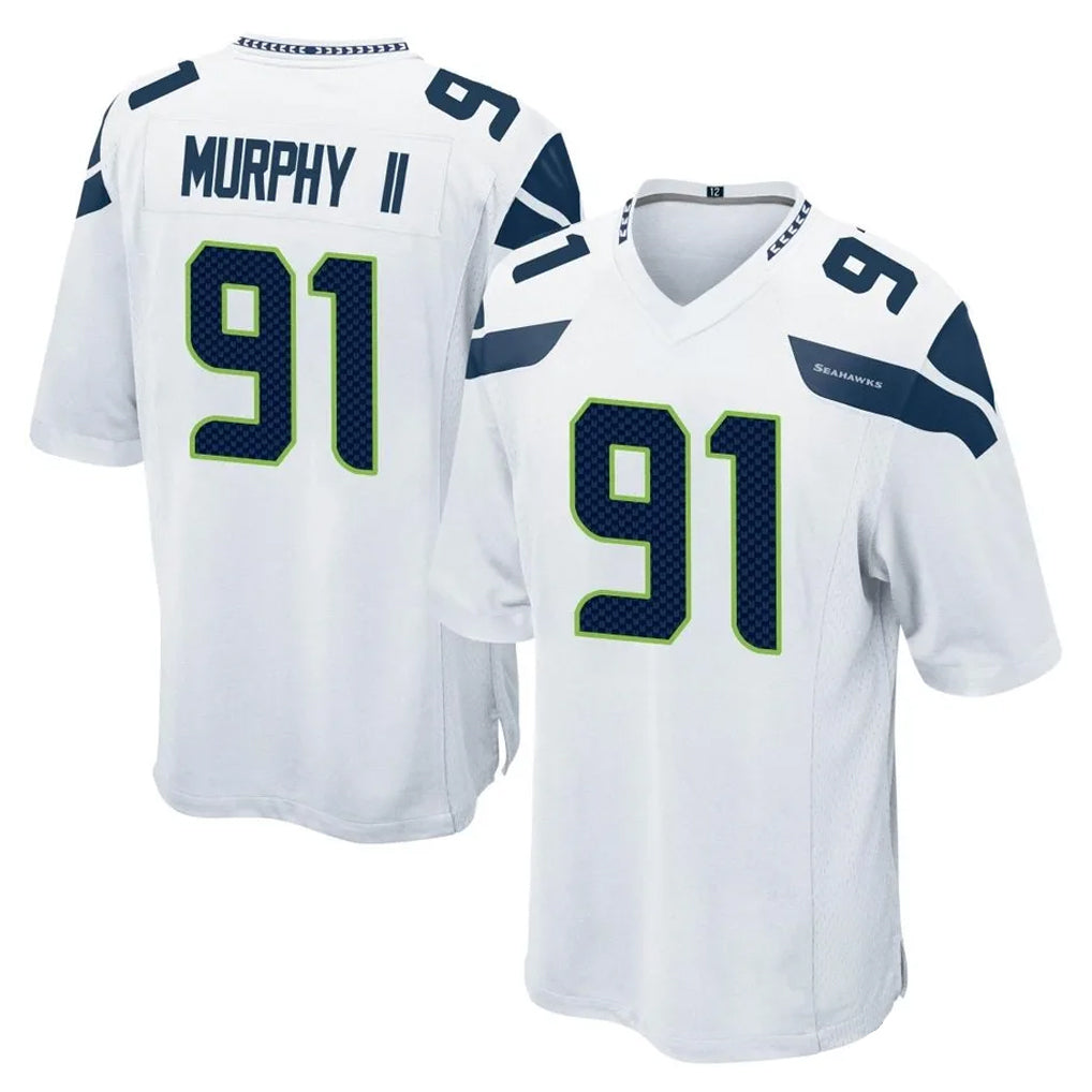 Jdoa S.Seahawks #91 Byron Murphy II Player White Home Game Stitched Jerseys