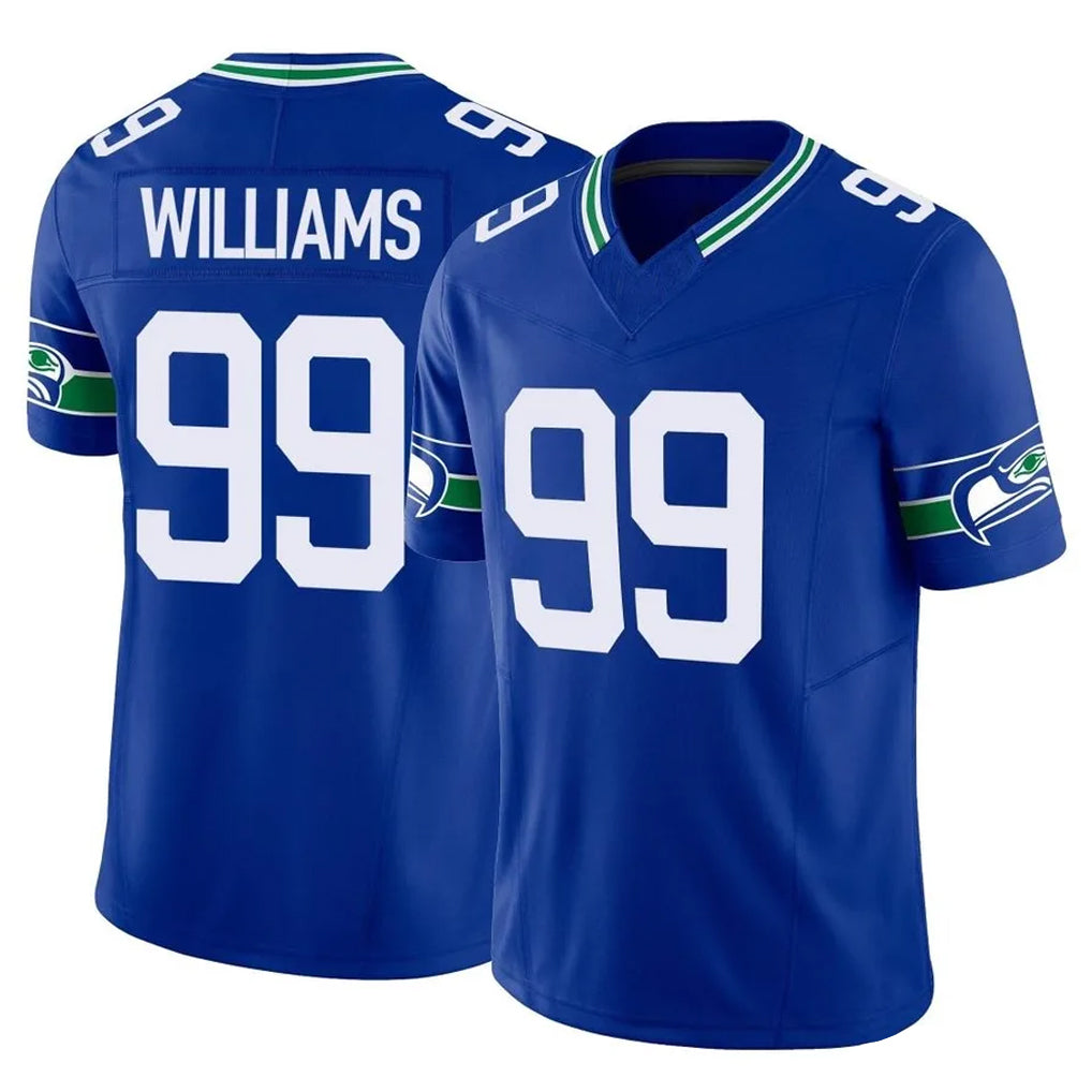 Jdoa S.Seahawks #99 Leonard Williams Player Royal Limited Throwback Vapor F.U.S.E. Home Game Stitched Jerseys