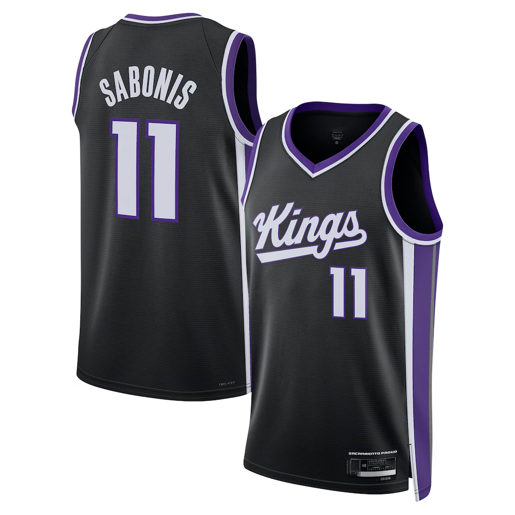 Jdoa S.kings #11 Domantas Sabonis Black Swingman Player Jerseys - Icon Edition
