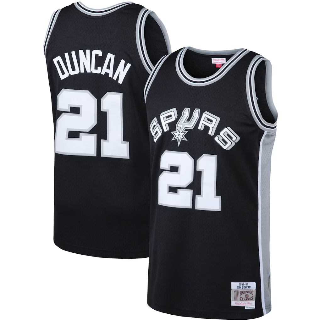 Jdoa SA.Spurs #21 Tim Duncan Mitchell & Ness Black 1998-1999 Big & Tall Hardwood Classics Swingman Jerseys