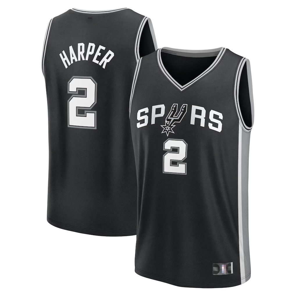 Jdoa SA.Spurs #2 Dylan Harper Fanatics Black Fast Break Jerseys - Icon Edition