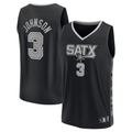 Jdoa SA.Spurs #3 Keldon Johnson Fanatics Black Fast Break Replica Player Jerseys - Statement Edition