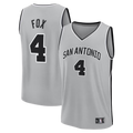 Jdoa SA.Spurs #4 De'Aaron Fox Fanatics Silver Fast Break Jerseys - Statement Edition