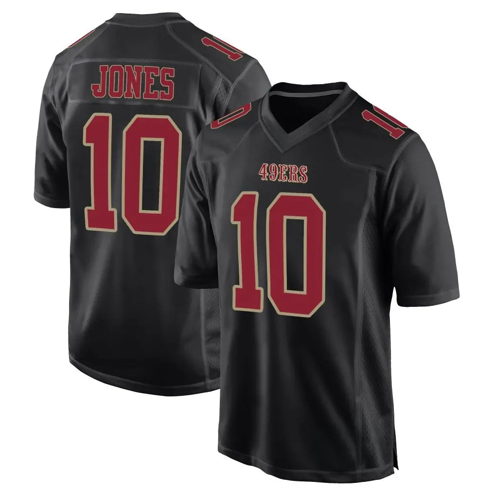 Jdoa SF.49ers #10 Mac Jones Player Black Fashion Home Game Stitched Jerseys