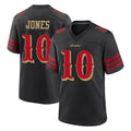 Jdoa SF.49ers #10 Mac Jones Player Black Rivalries Collection Home Game Stitched Jerseys