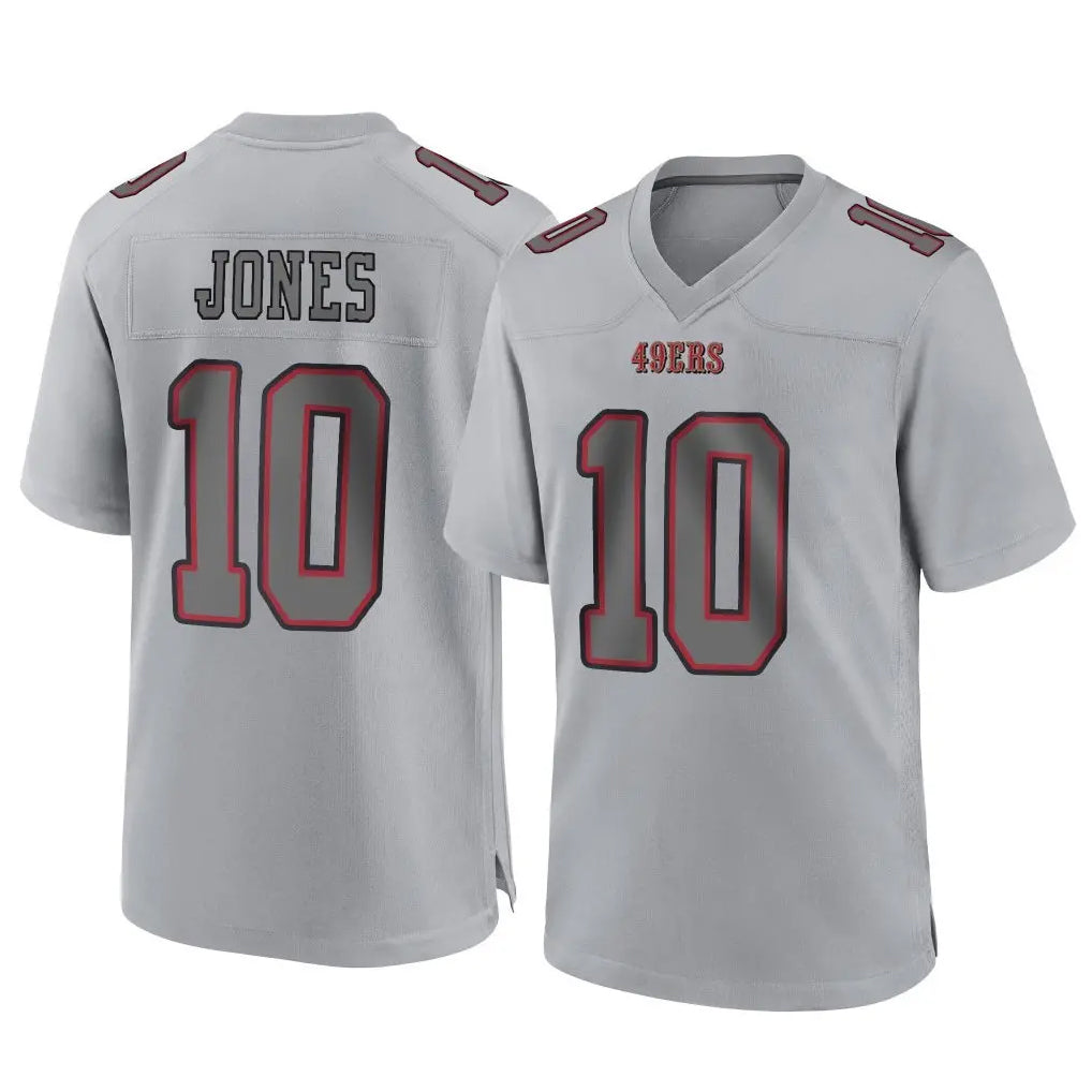 Jdoa SF.49ers #10 Mac Jones Player Gray Atmosphere Fashion Home Game Stitched Jerseys