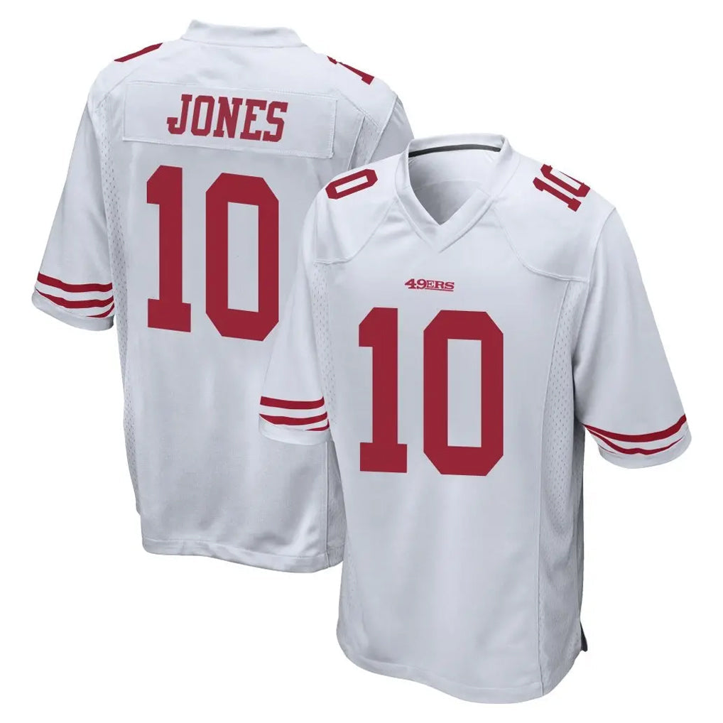Jdoa SF.49ers #10 Mac Jones Player White Home Game Stitched Jerseys