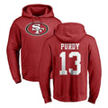 Jdoa SF.49ers #13 Brock Purdy Player Red LOGO Pullover Hoodies Home Game Stitched Jerseys