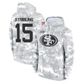 Jdoa SF.49ers #15 De'Zhaun Stribling Player Arctic Camo Limited Salute to Service Pullover Hoodies Game Stitched Jerseys