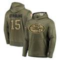 Jdoa SF.49ers #15 De'Zhaun Stribling Player Olive Salute to Service Pullover Hoodie Home Game Stitched Jerseys