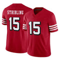Jdoa SF.49ers #15 De'Zhaun Stribling Player Red Limited Alternate Vapor F.U.S.E. Home Game Stitched Jerseys