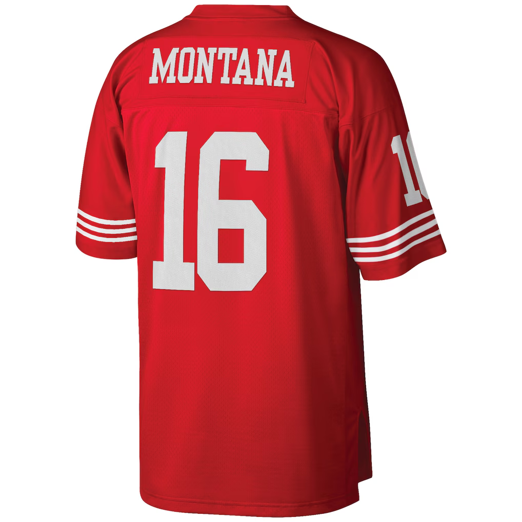 Jdoa SF.49ers #16 Joe Montana Mitchell & Ness Scarlet Big & Tall 1990 Retired Player Replica Jersey
