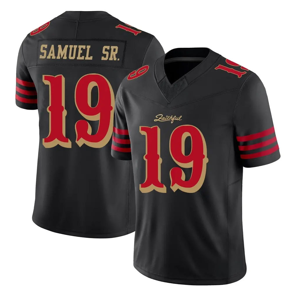 Jdoa SF.49ers #19 Deebo Samuel Sr. Player Black Limited Rivalries Collection Home Game Stitched Jerseys
