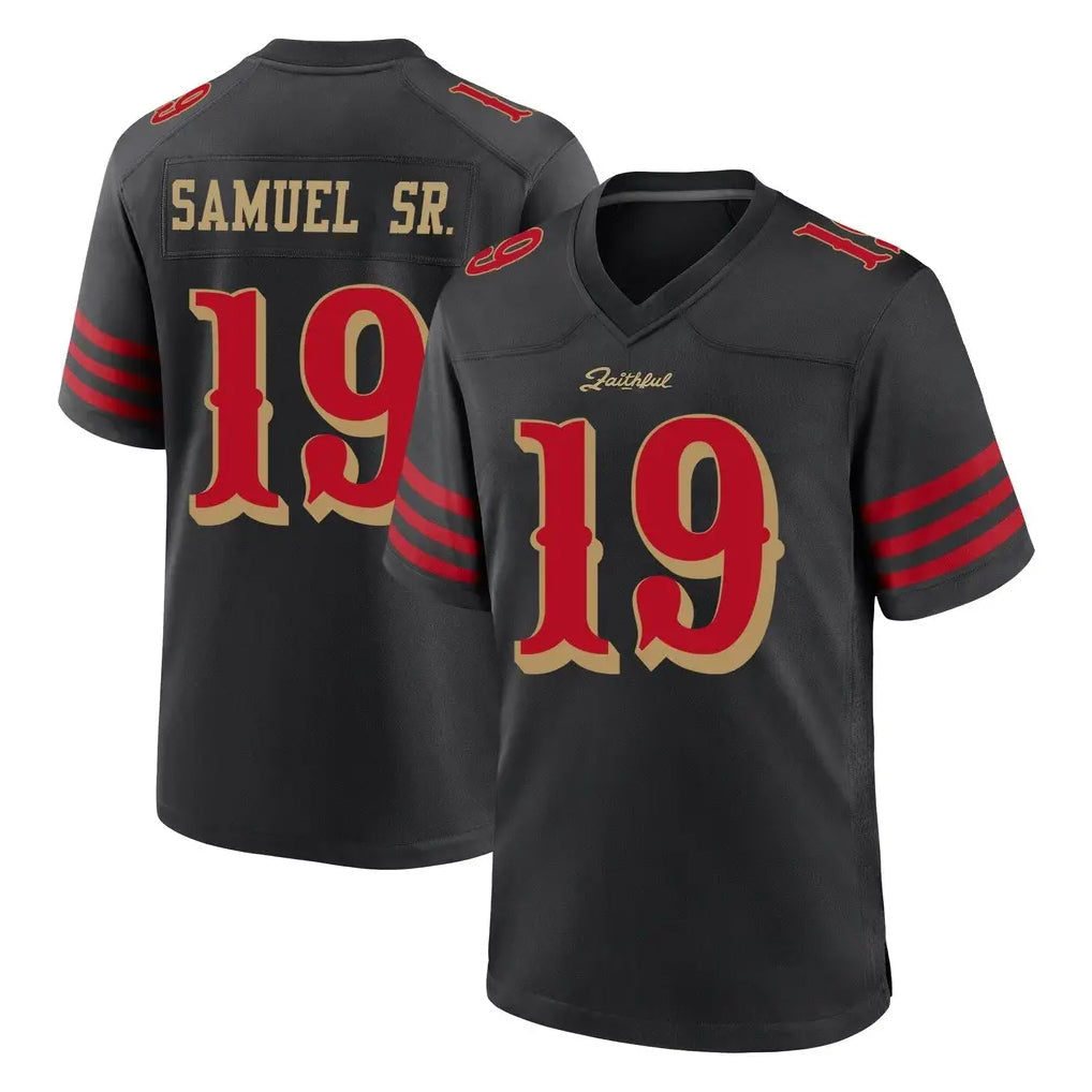 Jdoa SF.49ers #19 Deebo Samuel Sr. Player Black Rivalries Collection Home Game Stitched Jerseys