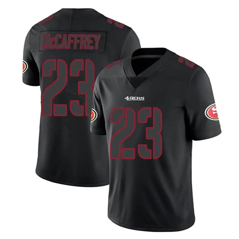 Jdoa SF.49ers #23 Christian McCaffrey Player Black Impact Limited Home Game Stitched Jerseys