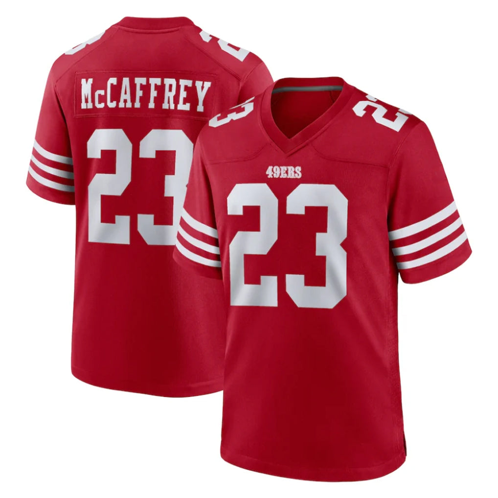 Jdoa SF.49ers #23 Christian McCaffrey Player Red Game Home Stitched Jerseys