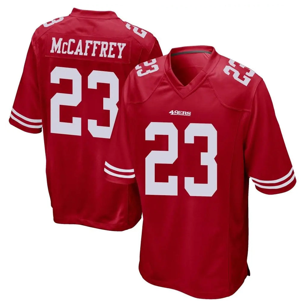Jdoa SF.49ers #23 Christian McCaffrey Player Red Home Game Stitched Jerseys