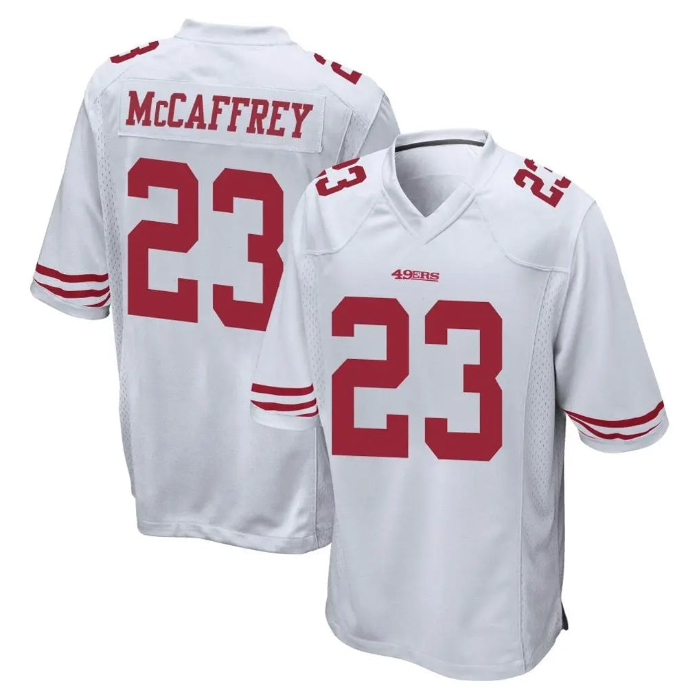 Jdoa SF.49ers #23 Christian McCaffrey Player White Home Game Stitched Jerseys